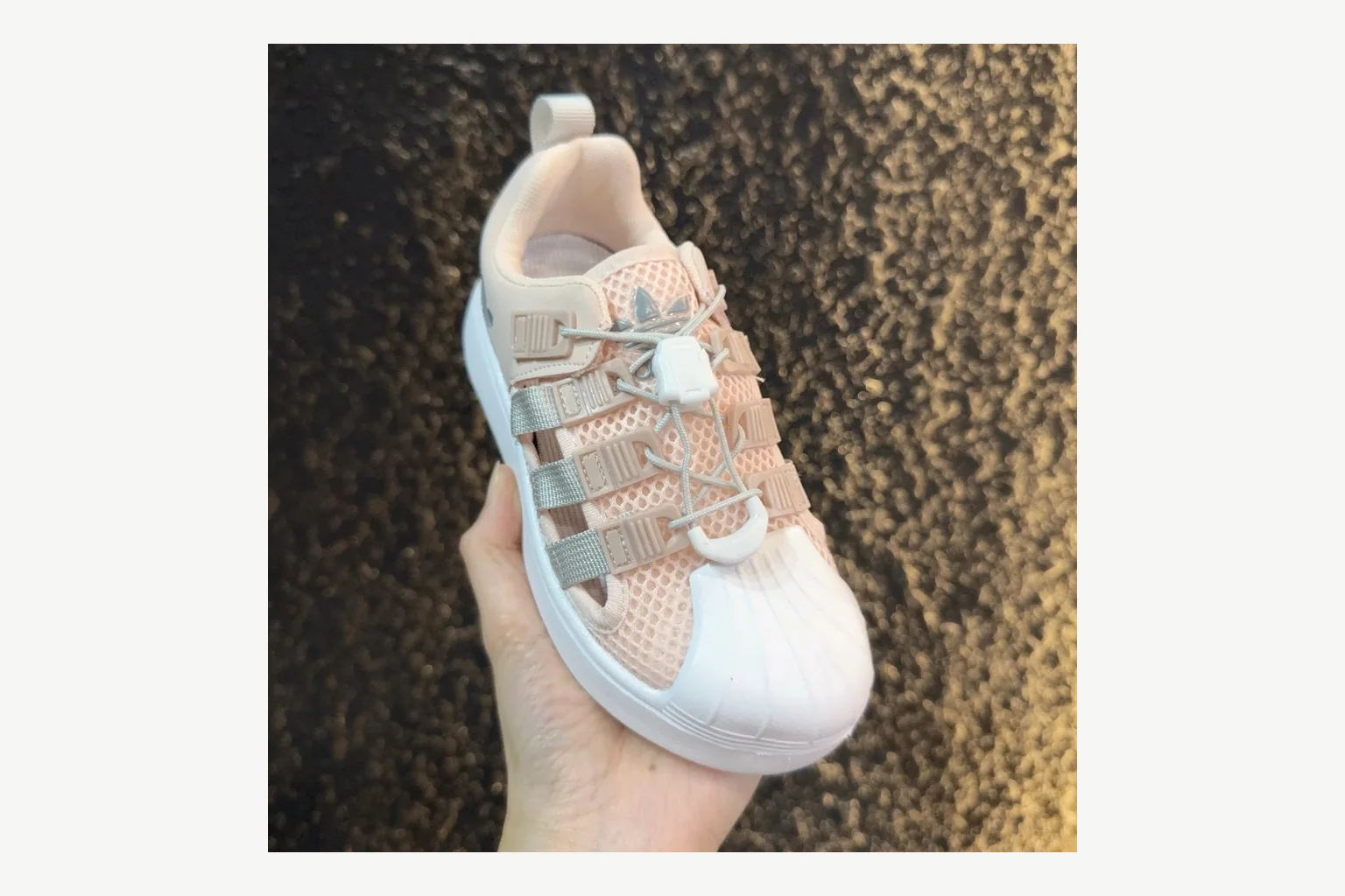 Adidas Shell Toe Kids Cream Sandal Product Image thumbnail 3