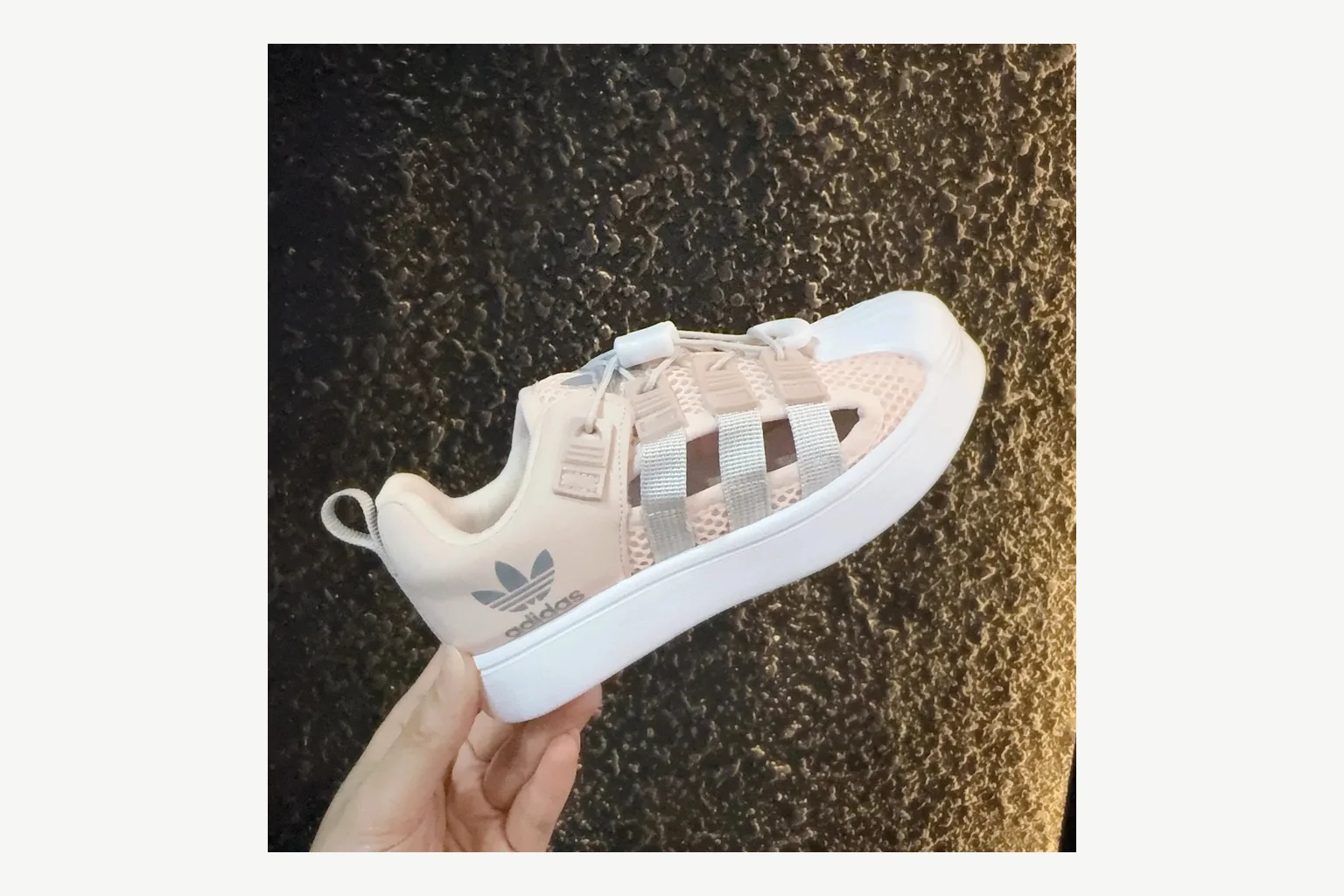 Adidas Shell Toe Kids Cream Sandal Product Image thumbnail 5