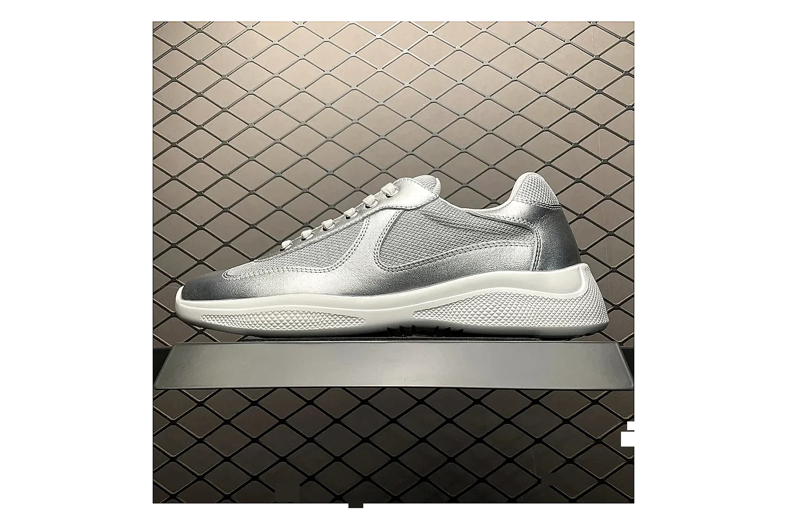 Prada America Cup Silver Sneaker Product Image