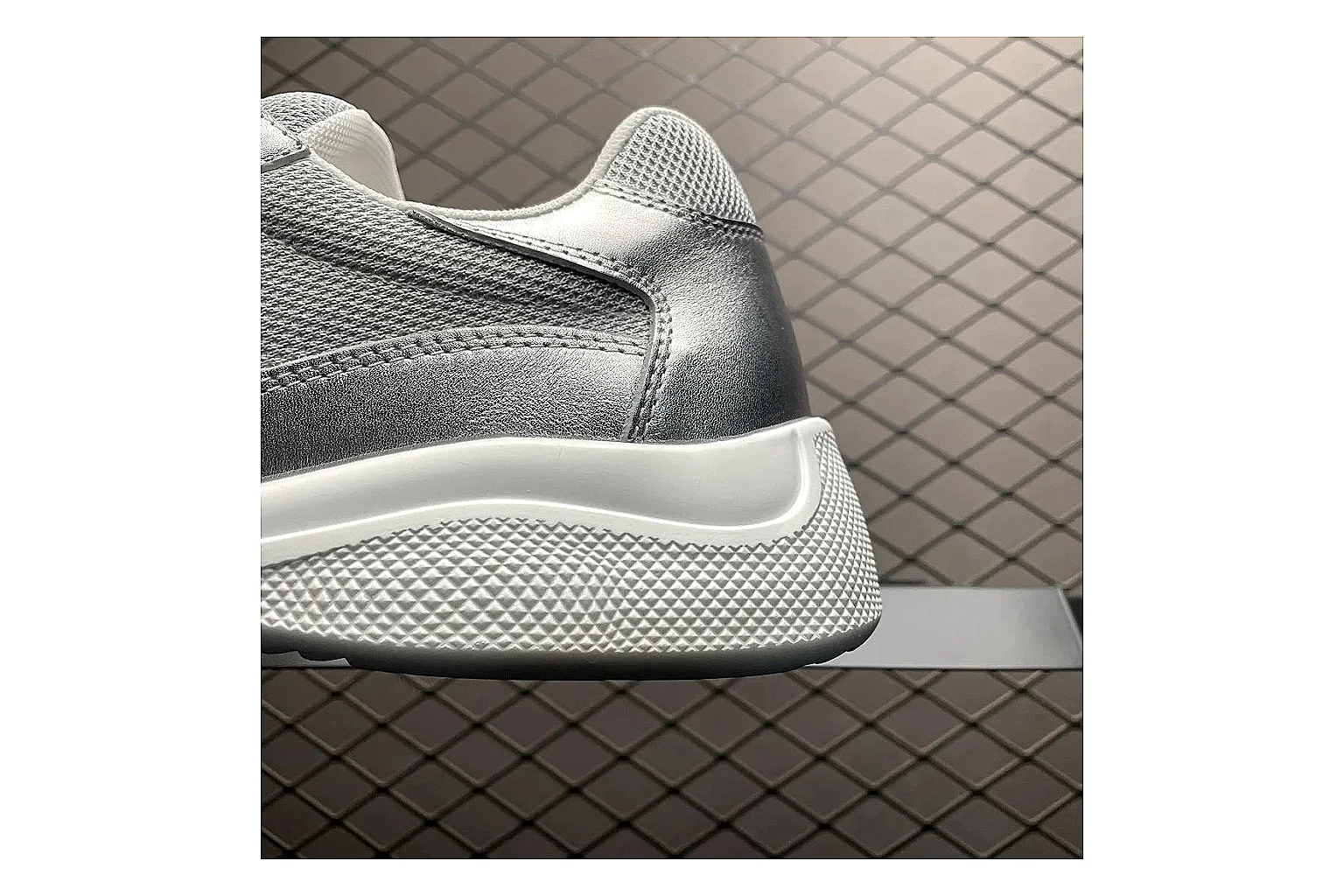 Prada America Cup Silver Sneaker Product Image thumbnail 6