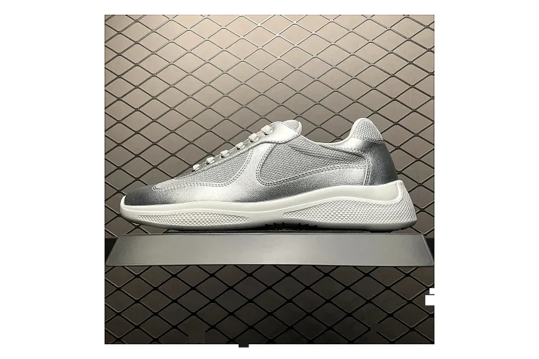 Prada America Cup Silver Sneaker Product Image