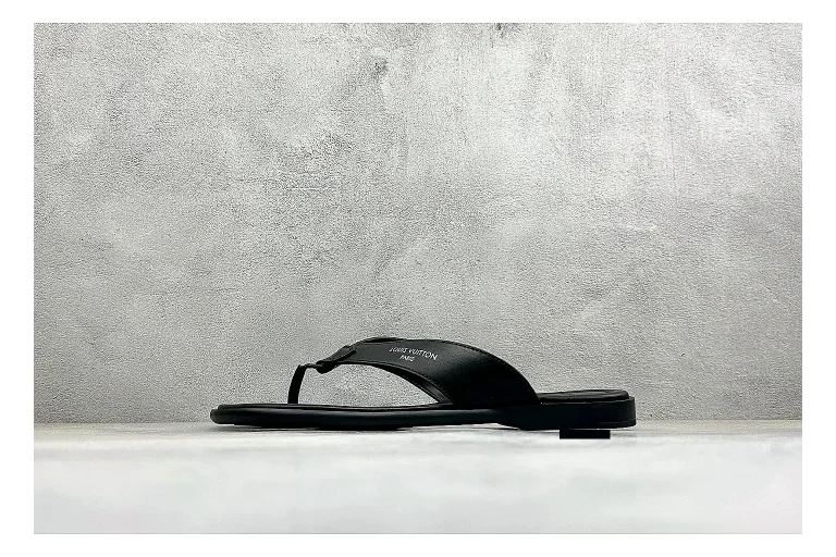 Louis Vuitton Black Leather Flip-Flop Product Image