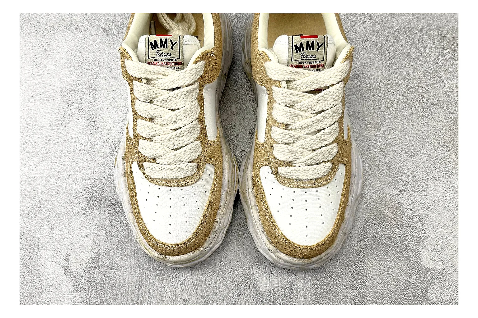 Maison Mihara Yasuhiro Blakey Beige Distressed Product Image thumbnail 6