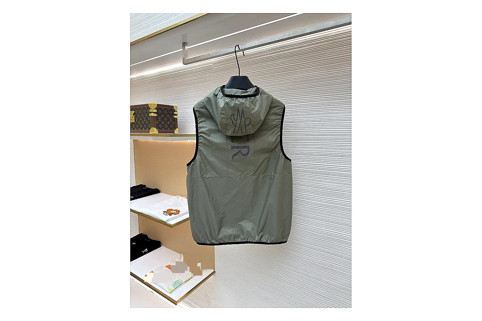 find list Moncler Reflective Hooded Vest Olive Black Vest product image