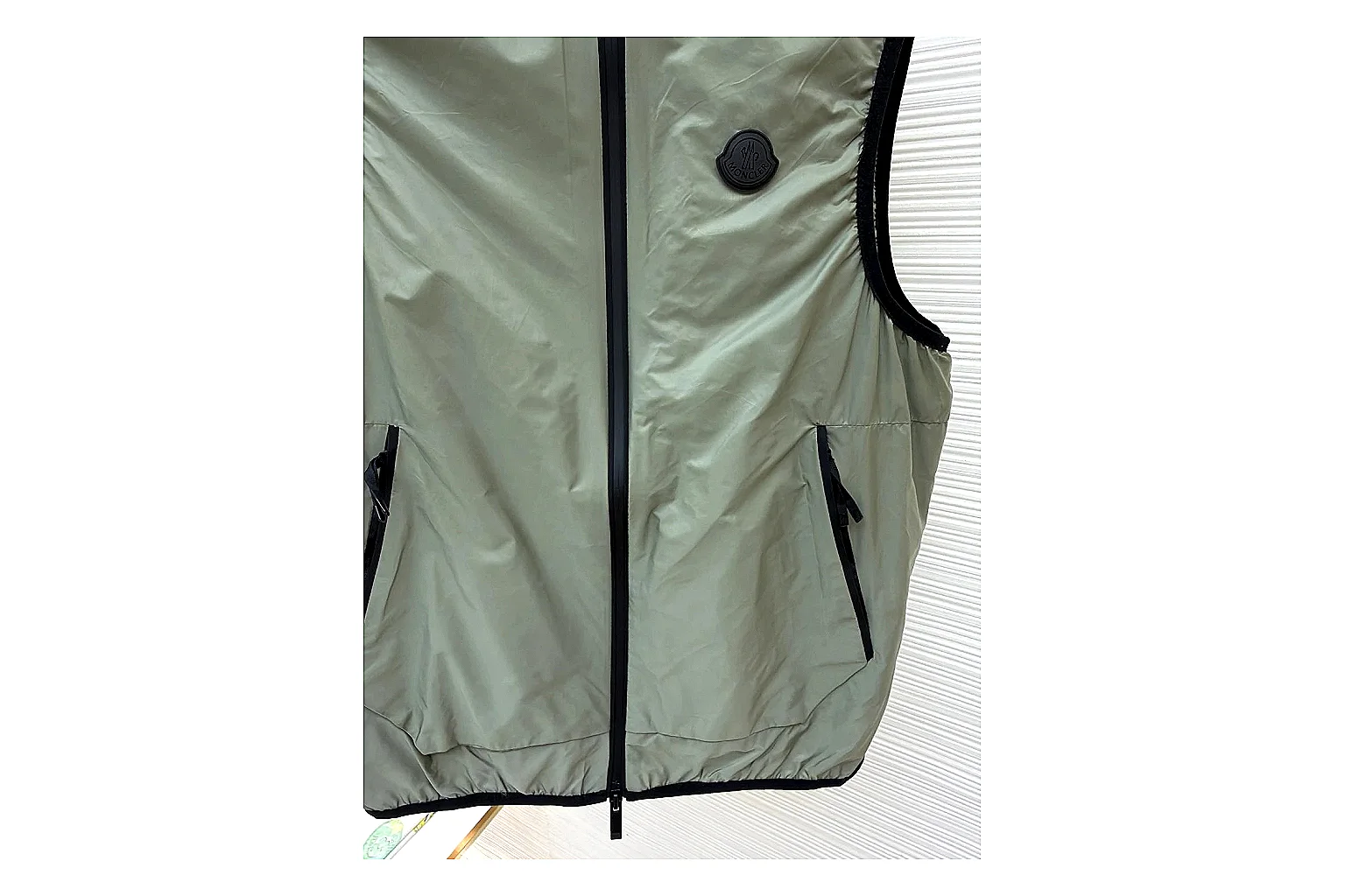 find list Moncler Reflective Hooded Vest Olive Black Vest product image thumbnail 3