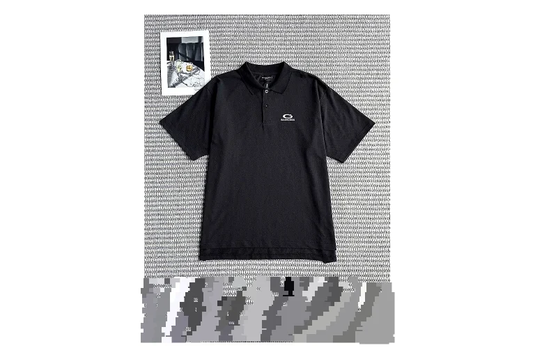 find list Balenciaga Oval Logo Polo Black White Polo Shirt product image