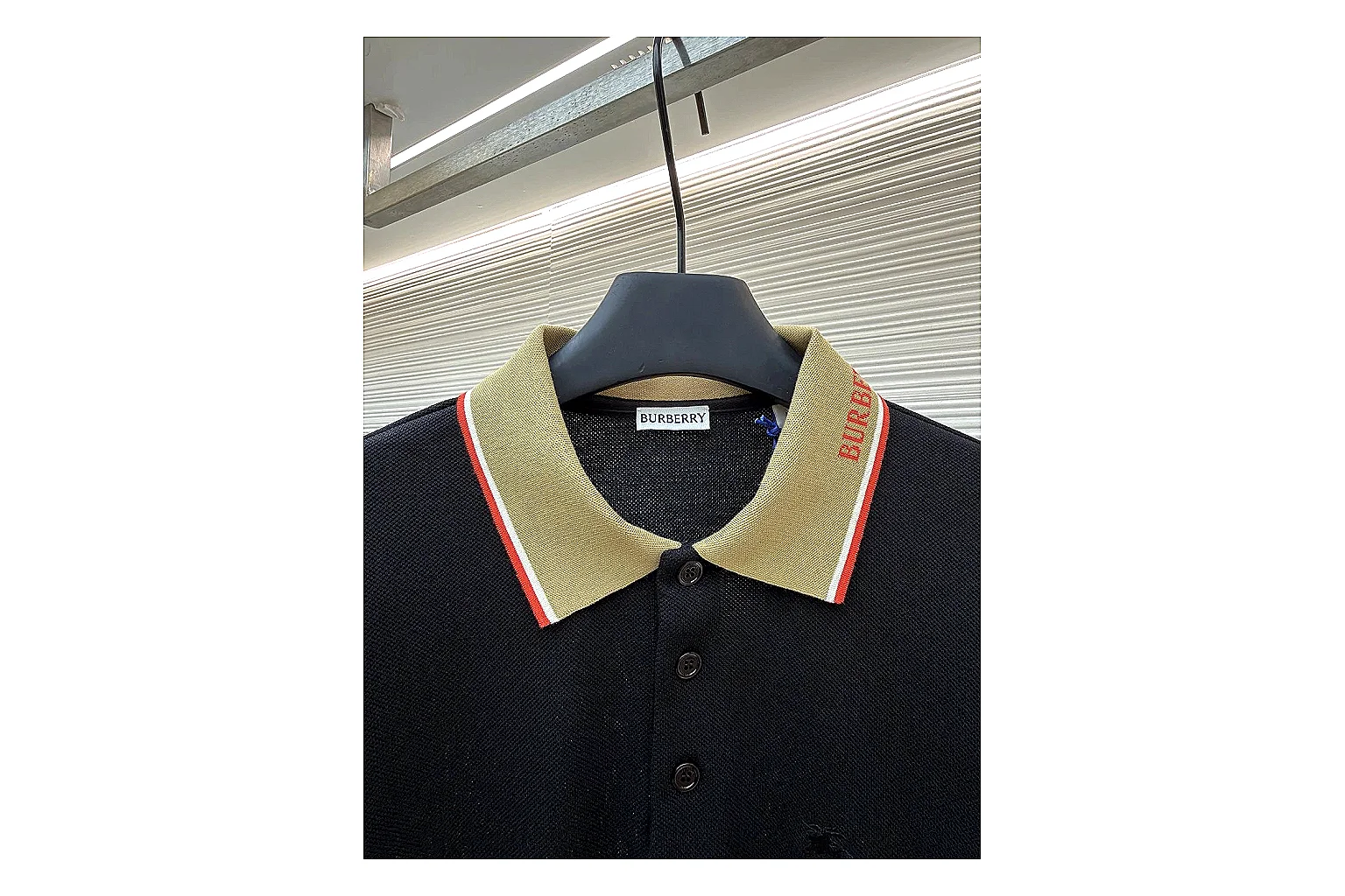 find list Moncler Contrast Collar Polo Black Cream Polo Shirt product image thumbnail 2