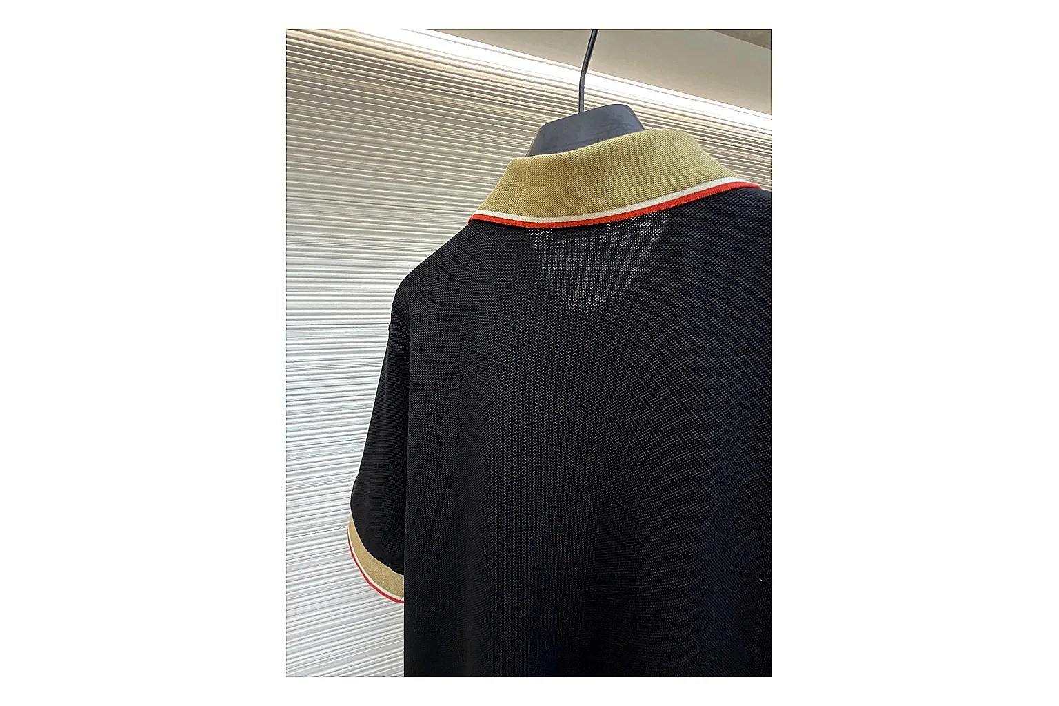 find list Moncler Contrast Collar Polo Black Cream Polo Shirt product image thumbnail 5