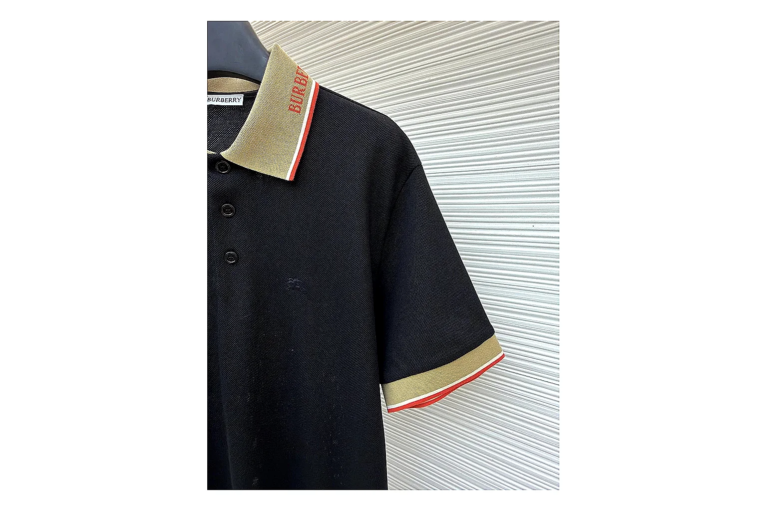 find list Moncler Contrast Collar Polo Black Cream Polo Shirt product image thumbnail 6