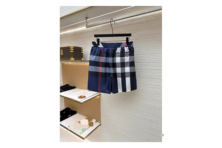 scout dashboard Burberry Check Swim Shorts Navy Blue Shorts product image