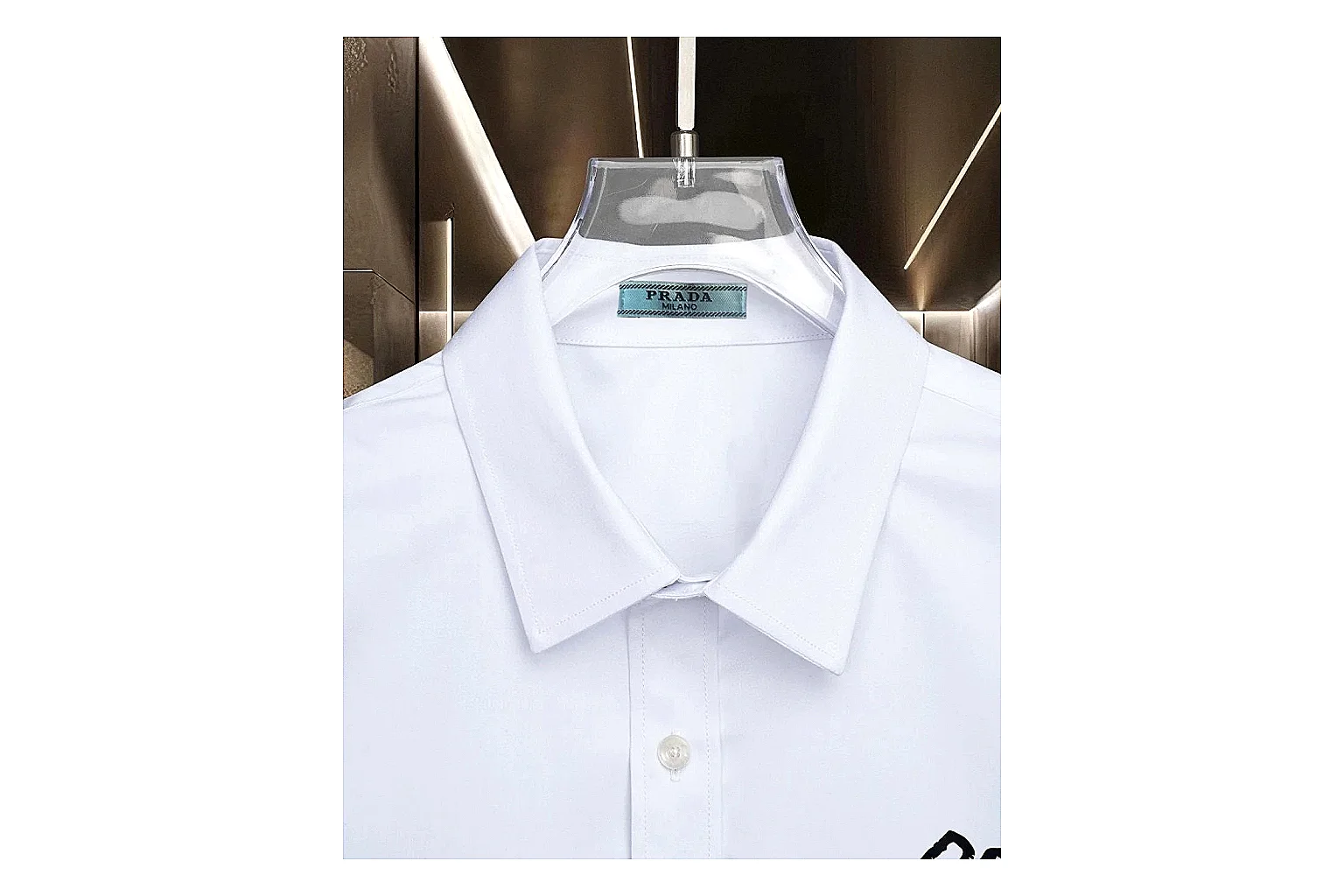 find list Prada Logo Shirt White Black Shirt product image thumbnail 3