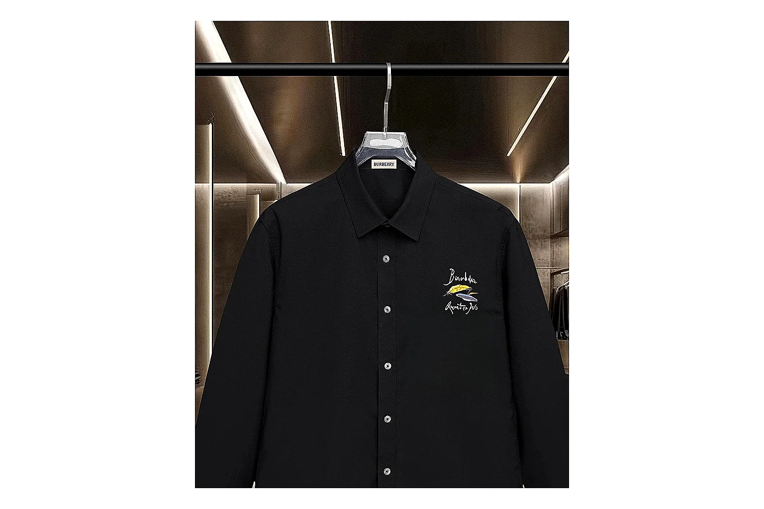 find list Burberry Embroidered Logo Shirt Black Multicolor Shirt product image thumbnail 2