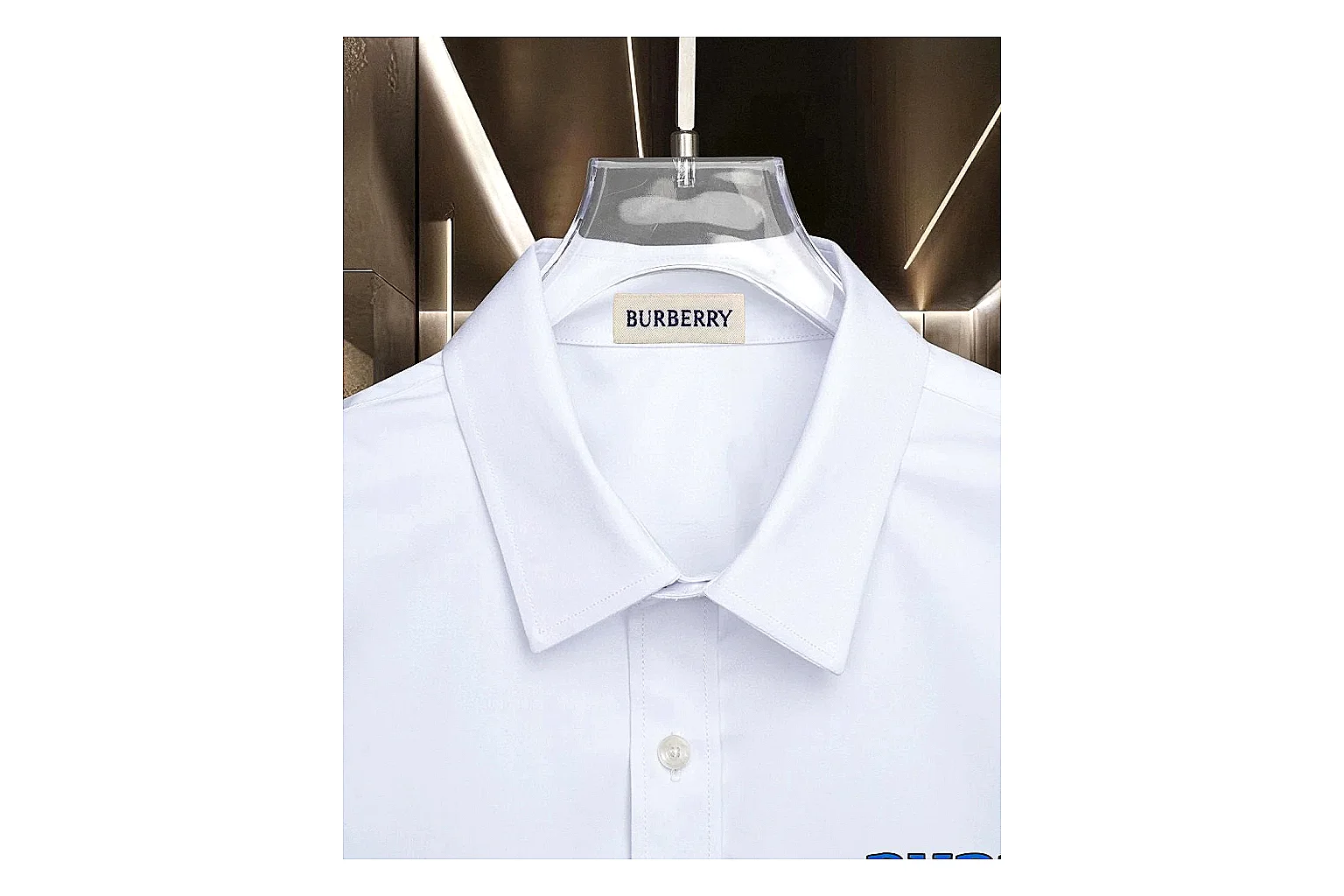 find list Burberry Logo Oxford Shirt White Blue Shirt product image thumbnail 3