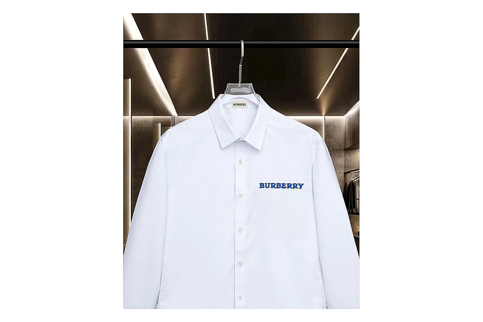 find list Burberry Logo Oxford Shirt White Blue Shirt product image thumbnail 6