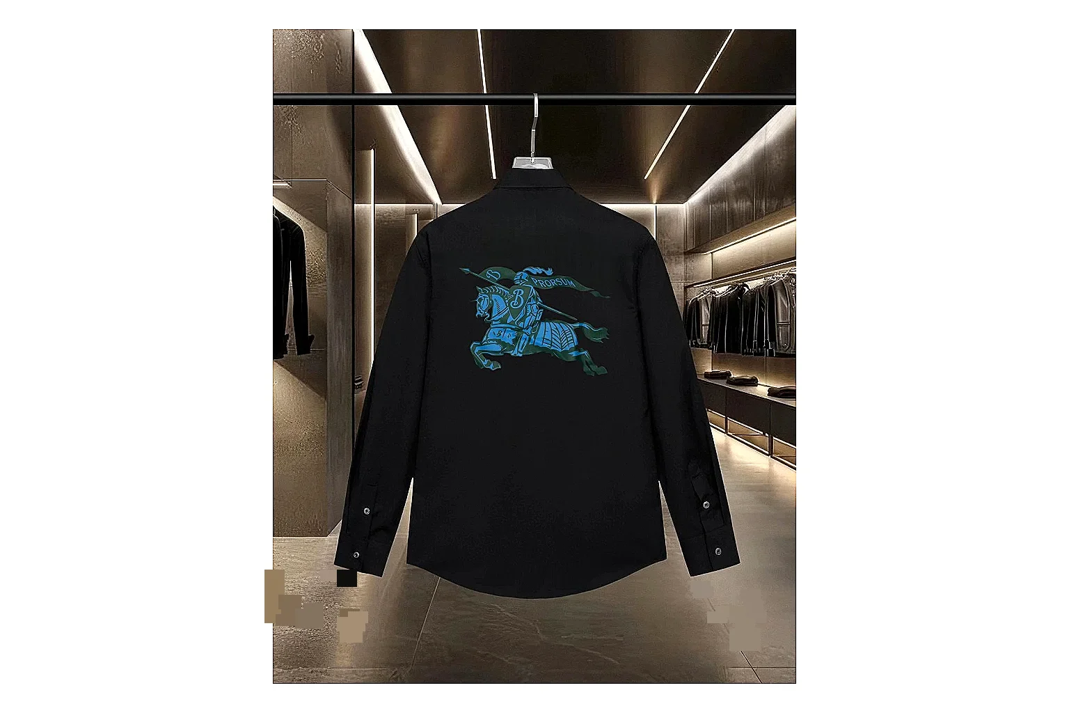 find list Burberry Logo Oxford Shirt Black Blue Shirt product image
