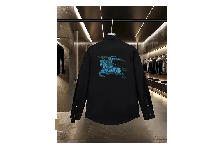 find list Burberry Logo Oxford Shirt Black Blue Shirt product image