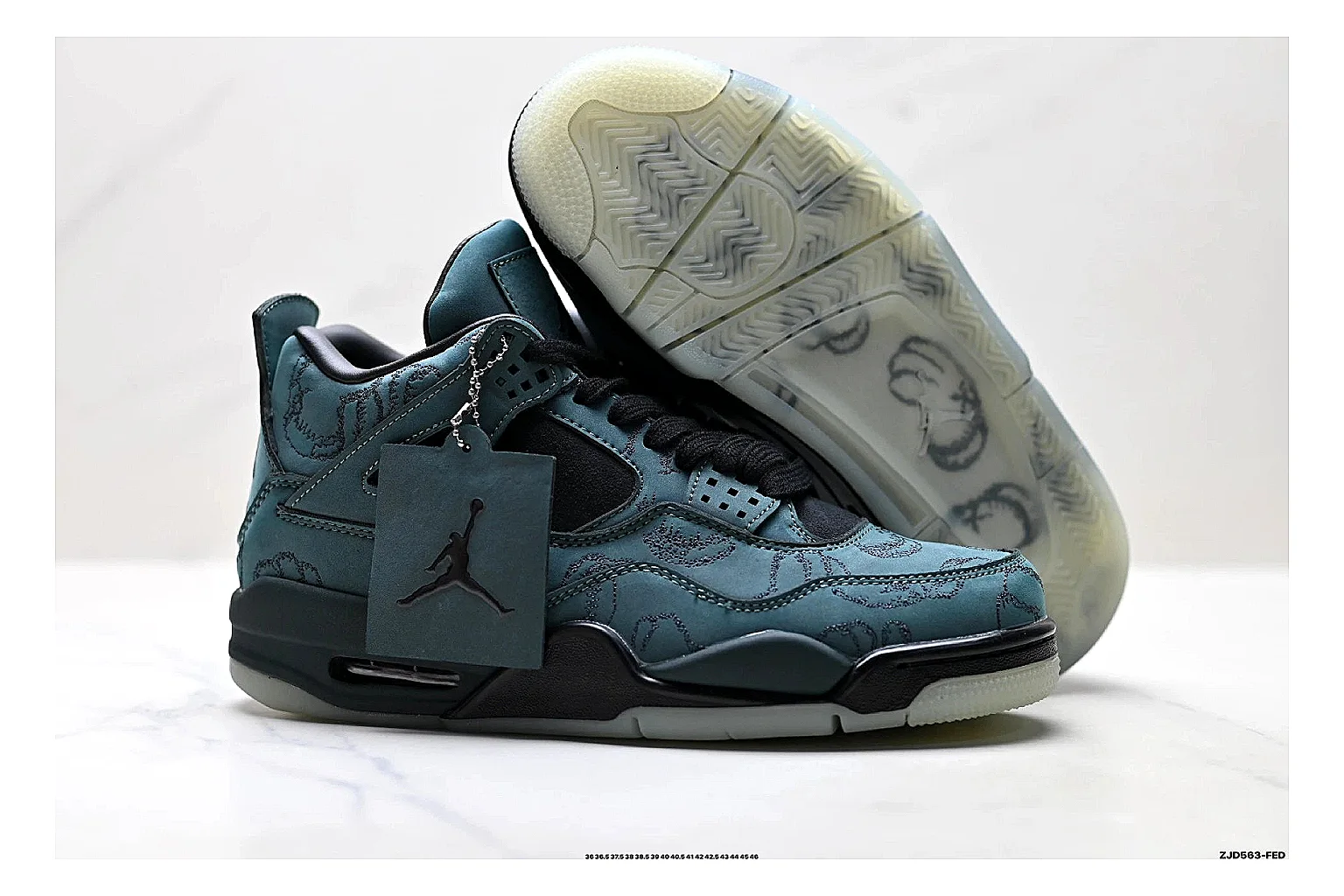 find list Jordan Air Jordan 4 Teal Black Sneakers product image thumbnail 6