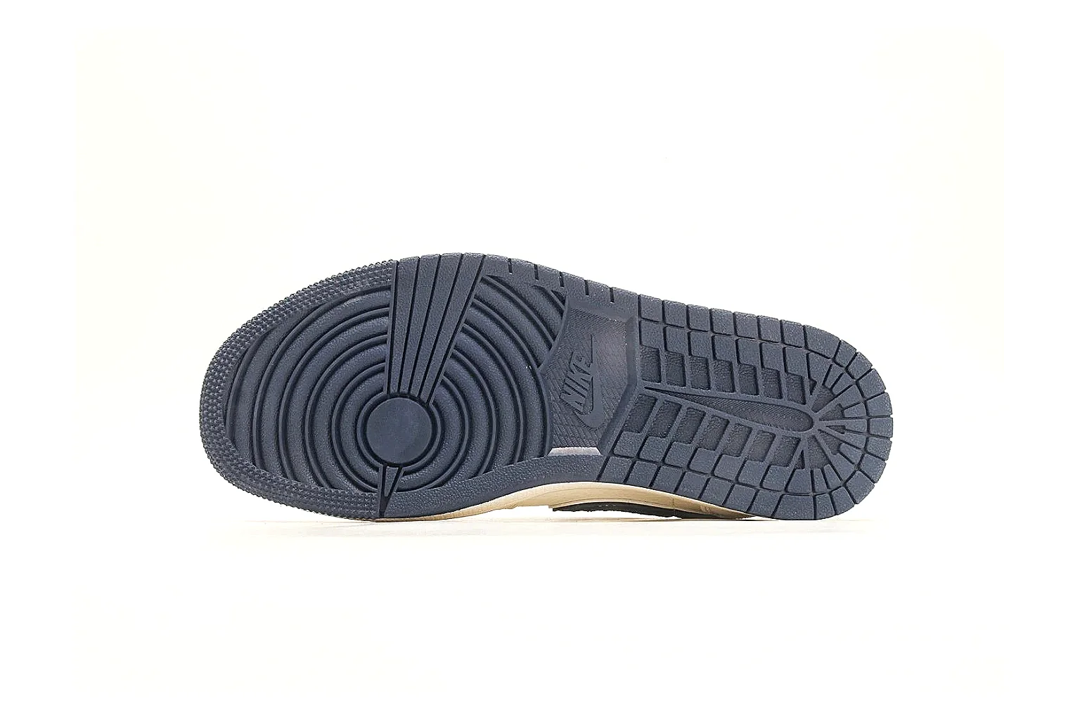 Nike Air Court Cream Navy Leather Low Top Sneakers thumbnail 5