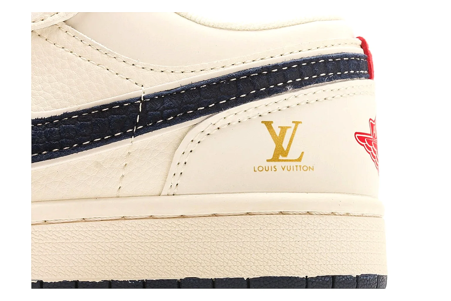 Nike Air Court Cream Navy Leather Low Top Sneakers thumbnail 6