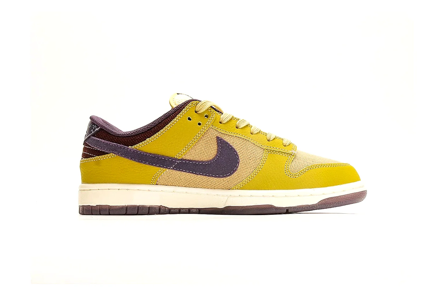 Nike Dunk Low Yellow Purple Leather Sneakers thumbnail 2