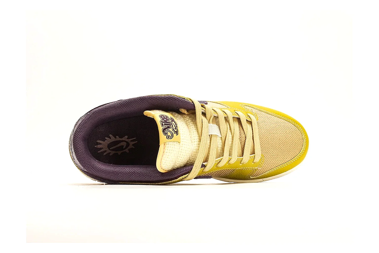 Nike Dunk Low Yellow Purple Leather Sneakers thumbnail 3