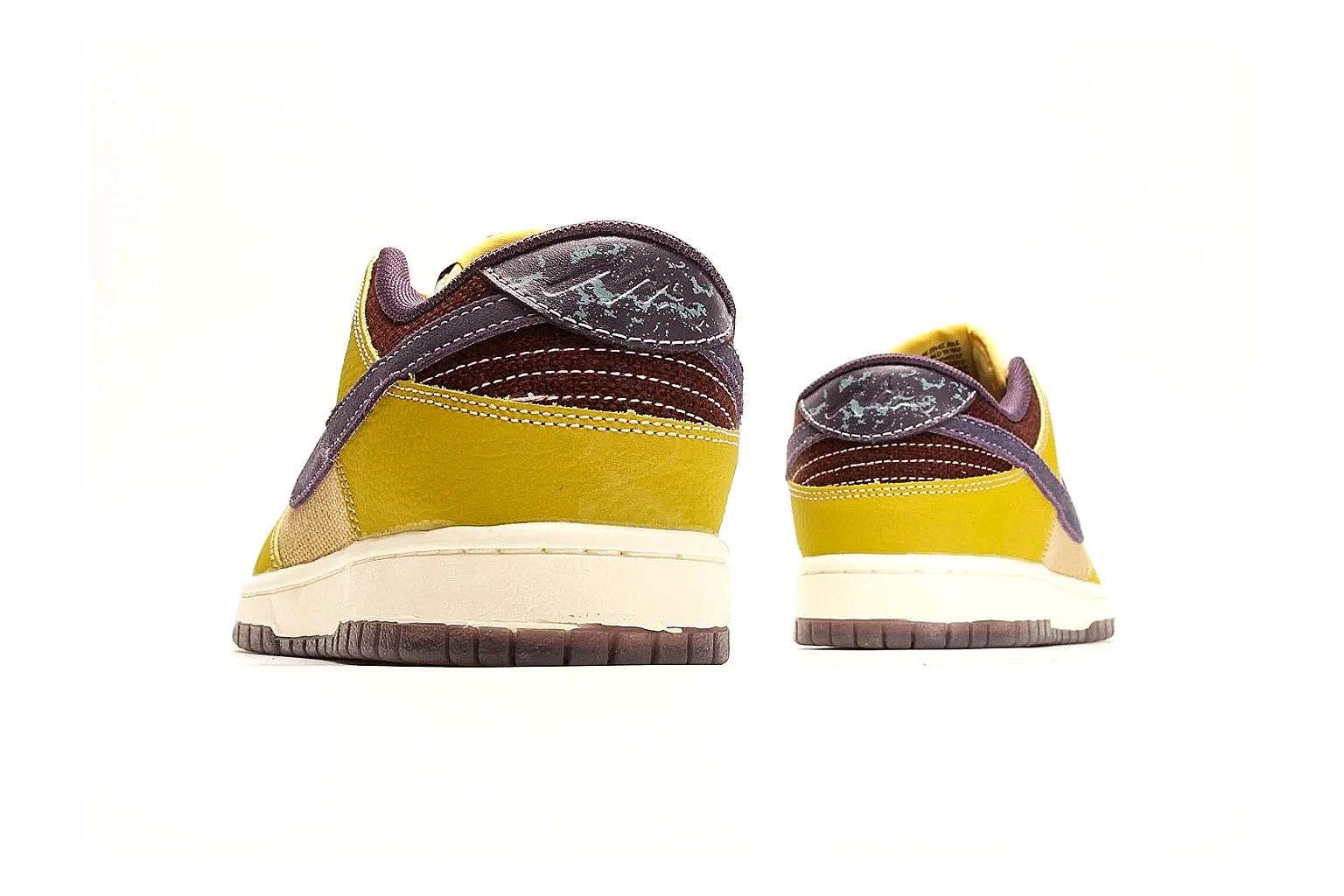 Nike Dunk Low Yellow Purple Leather Sneakers thumbnail 4