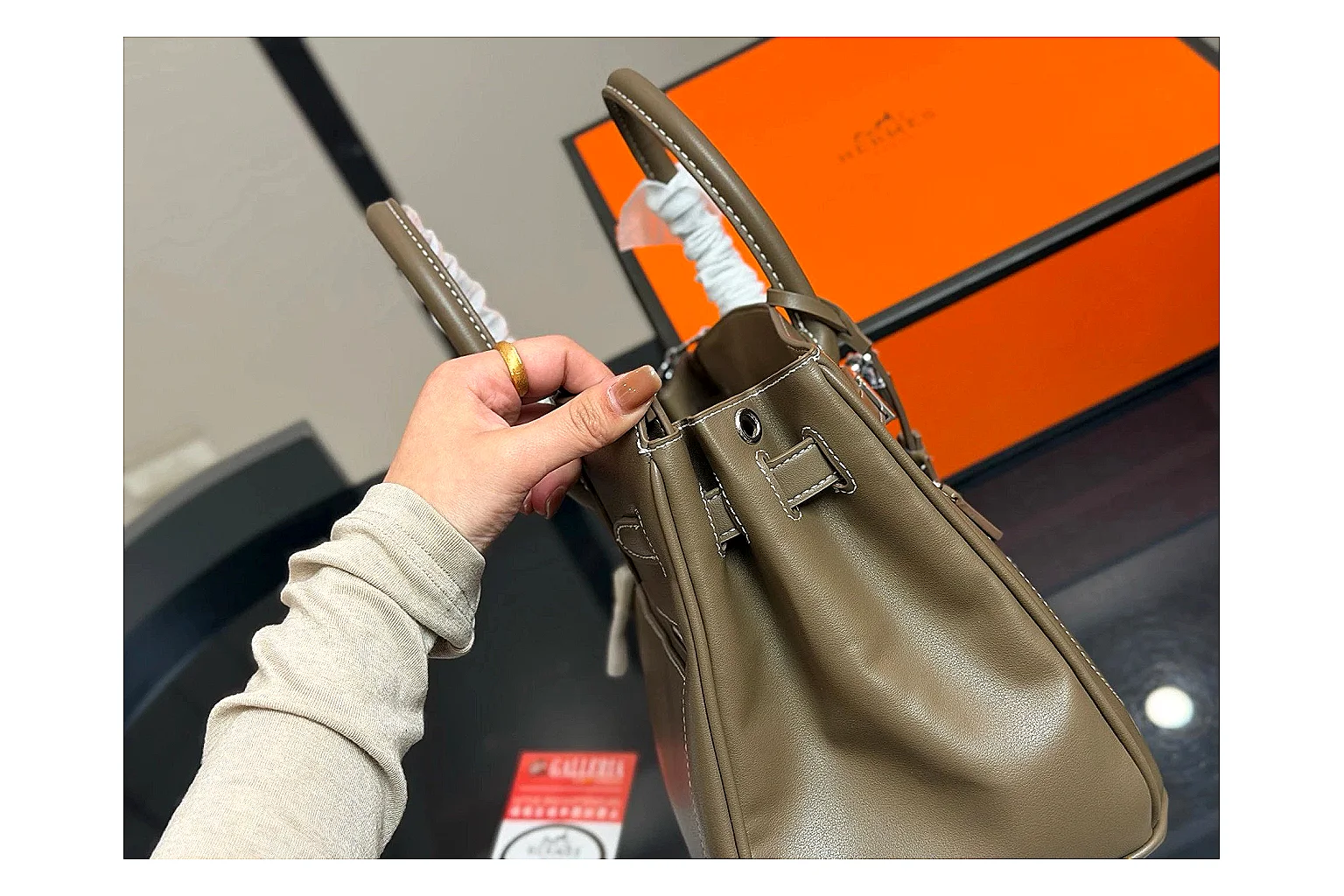 Hermes Birkin Style Olive Product Image thumbnail 4
