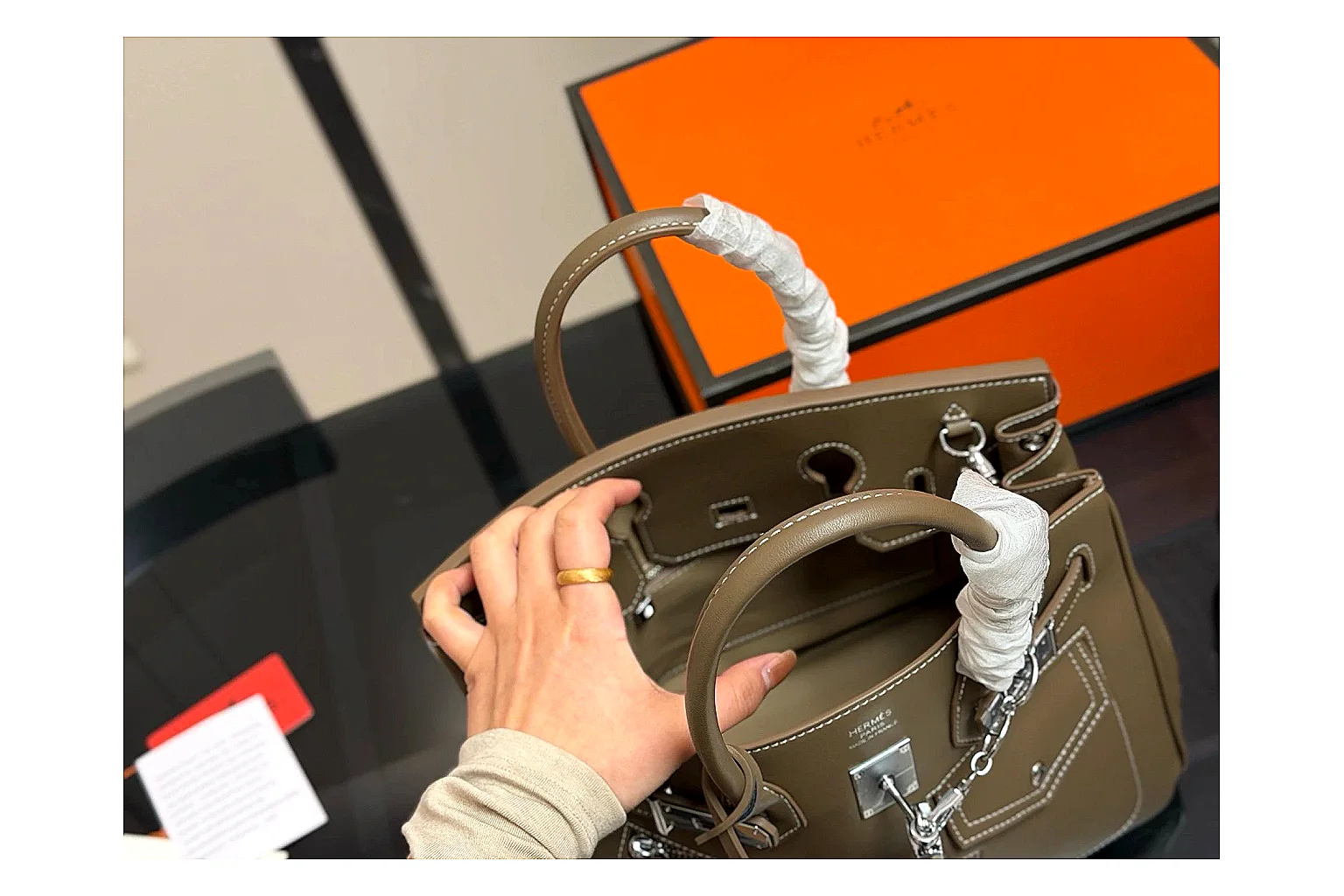 Hermes Birkin Style Olive Product Image thumbnail 5