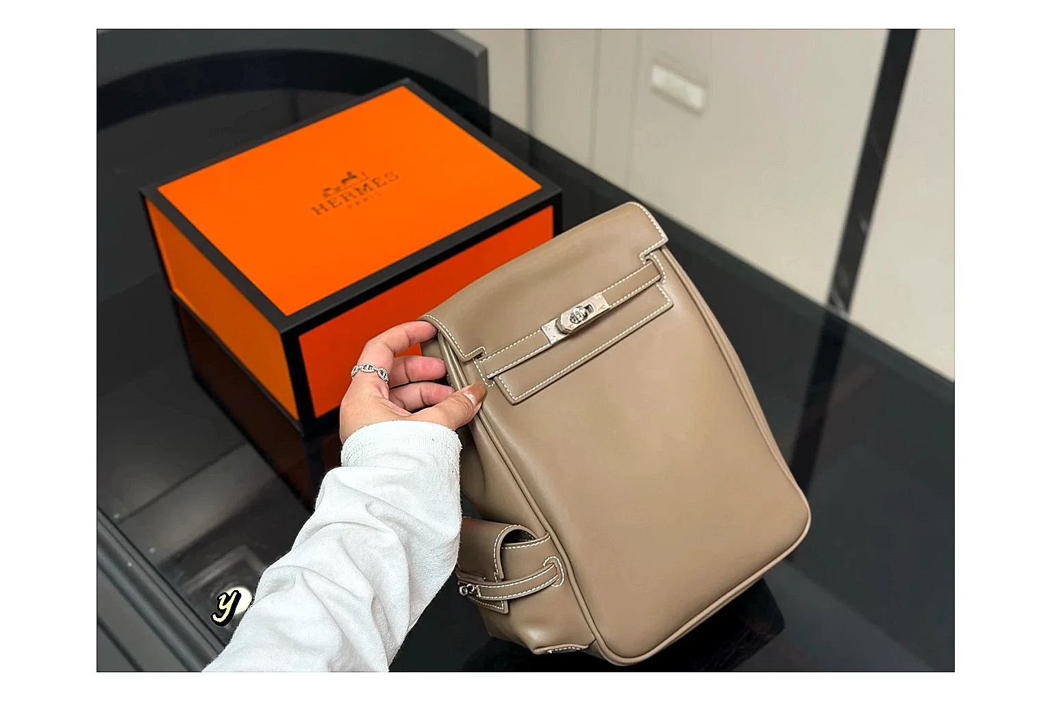 Hermes Kelly Backpack Beige Product Image thumbnail 2