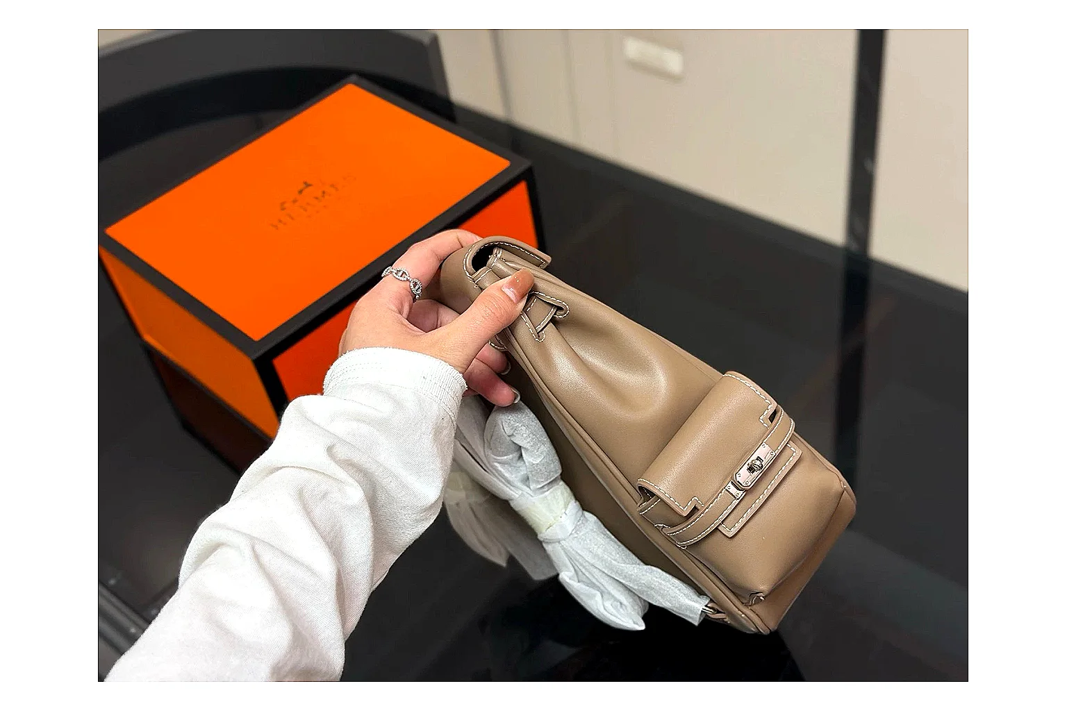 Hermes Kelly Backpack Beige Product Image thumbnail 6