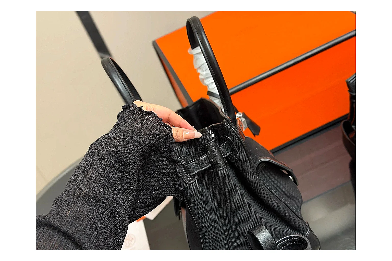 Hermes Birkin Style Black Product Image thumbnail 4