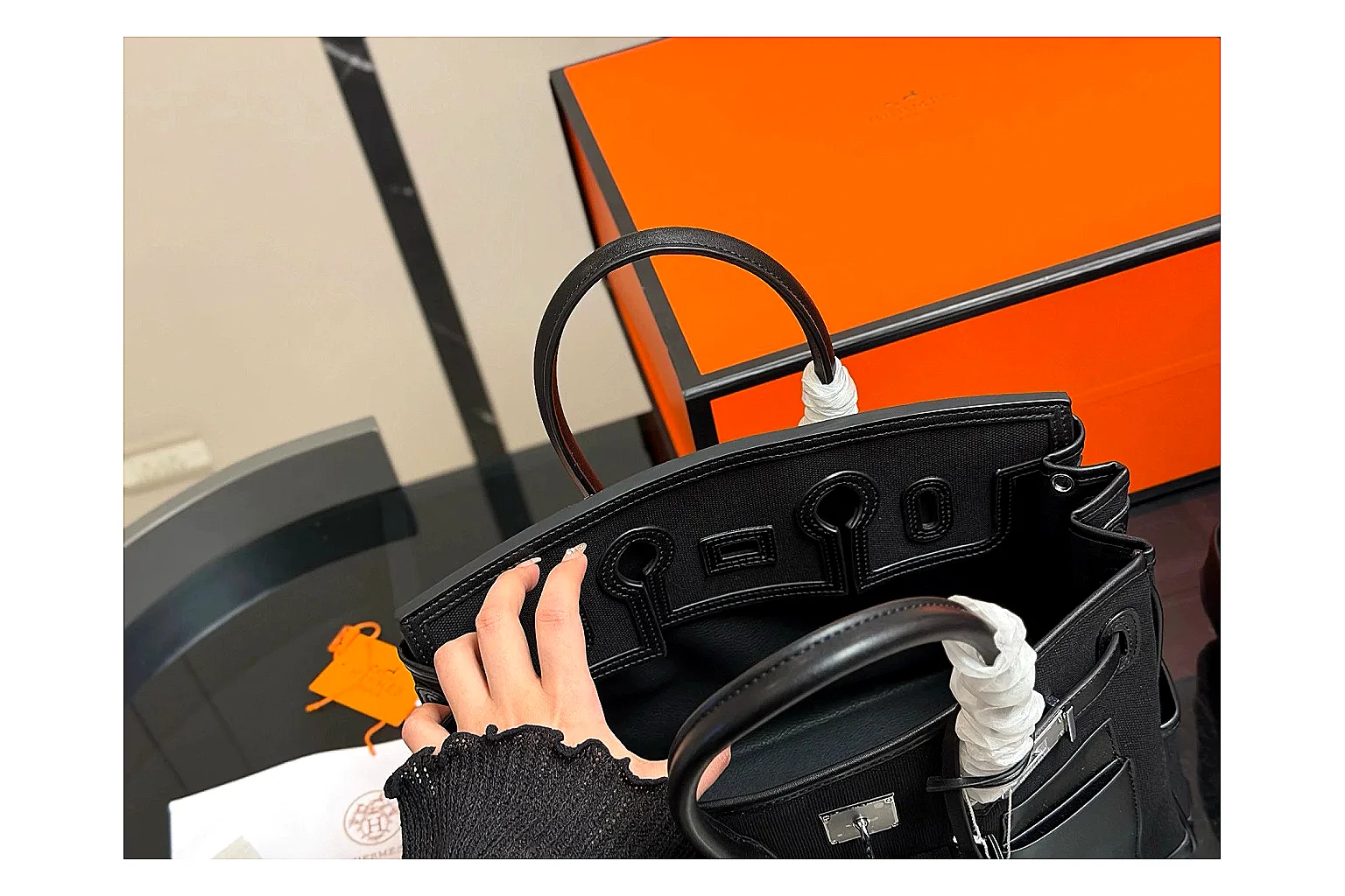 Hermes Birkin Style Black Product Image thumbnail 5