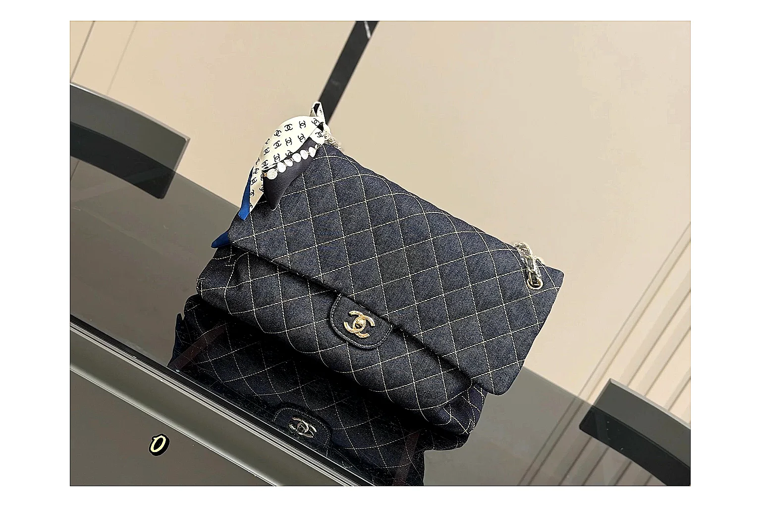 Chanel Quilted Flap Bag Black Denim Product Image thumbnail 2