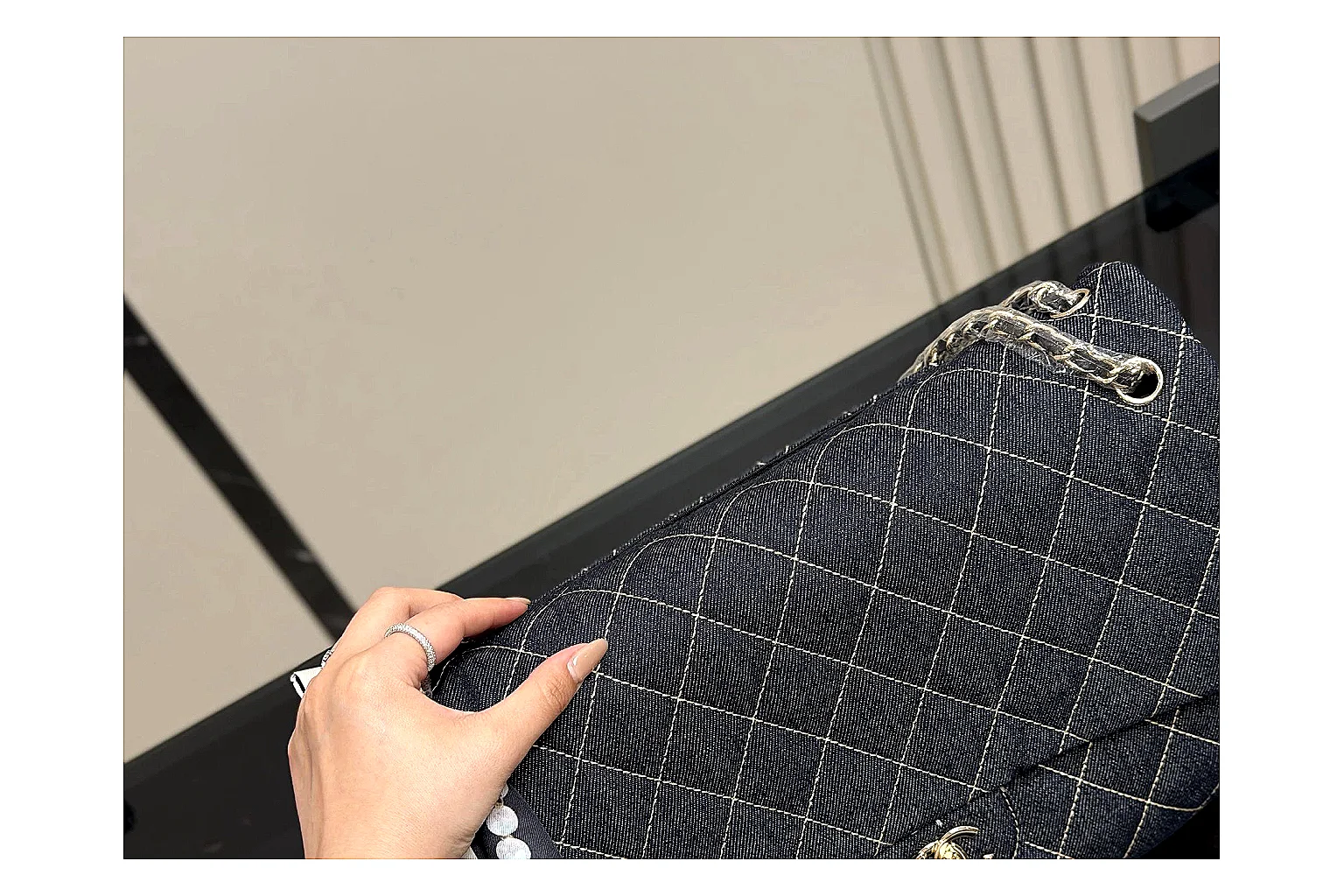 Chanel Quilted Flap Bag Black Denim Product Image thumbnail 3