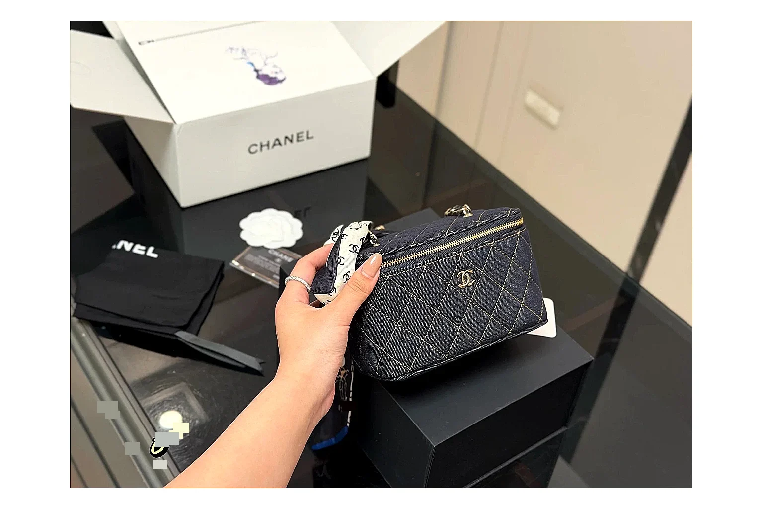 kakobuy find scout chanel quilted denim vanity bag product image