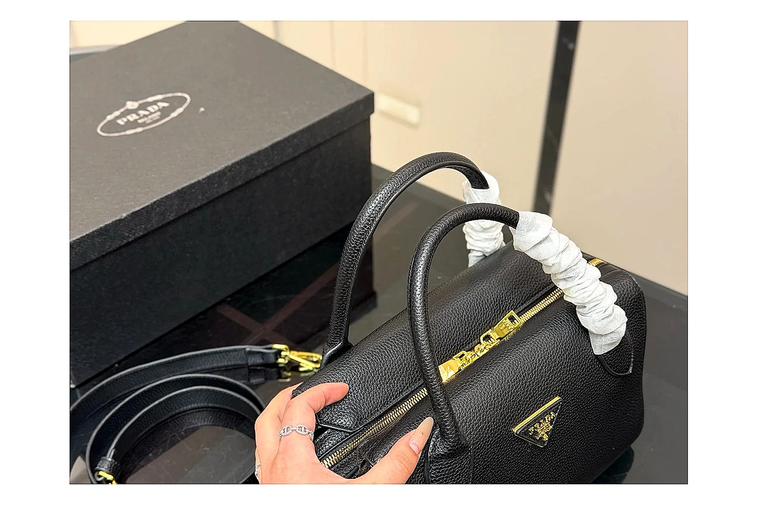 Prada Mini Top Handle Black Product Image thumbnail 3