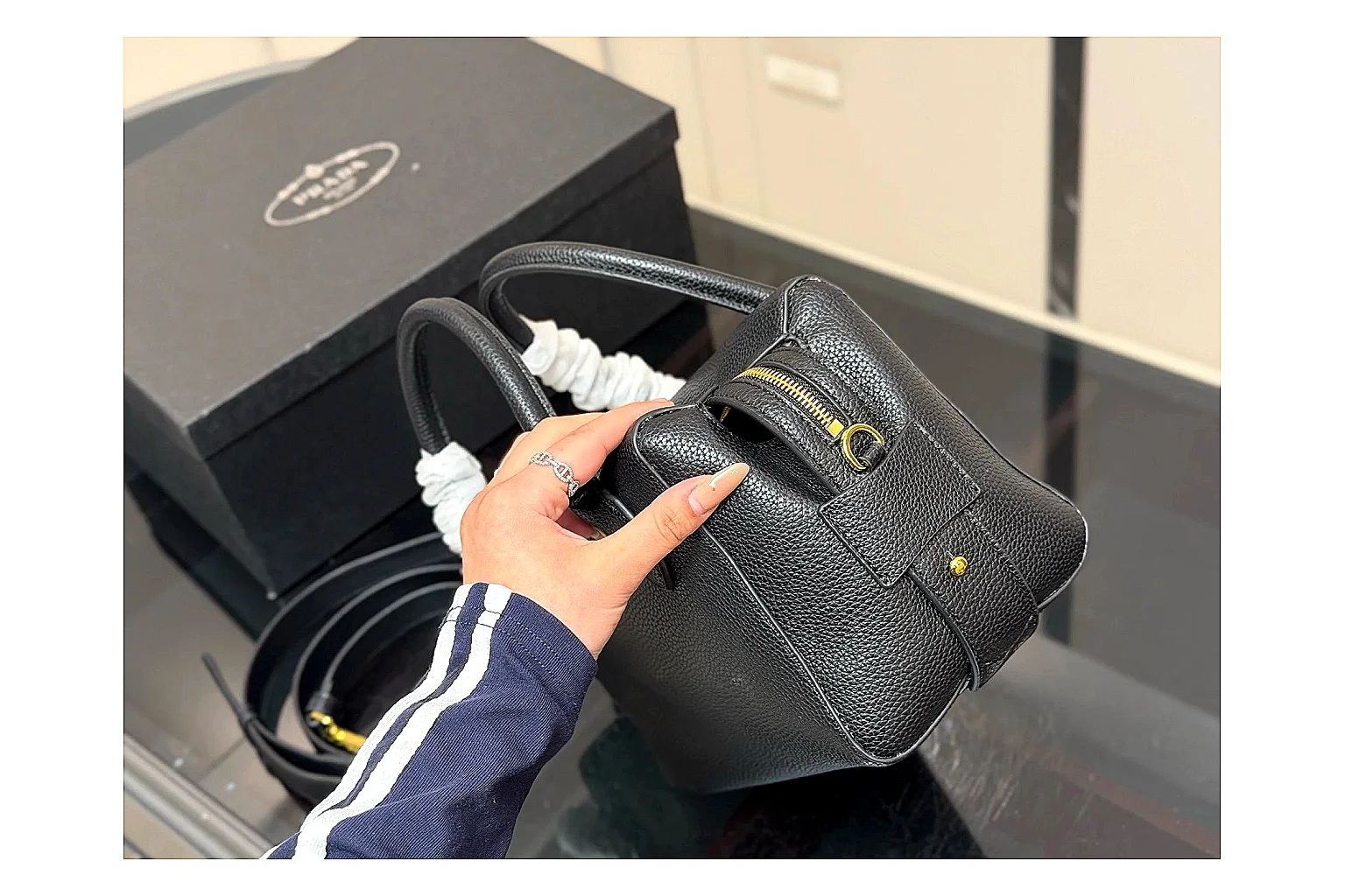 Prada Mini Top Handle Black Product Image thumbnail 6
