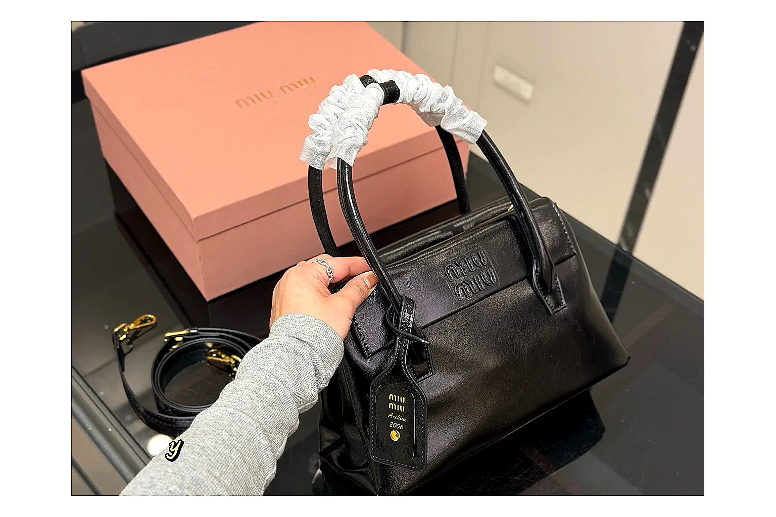 Prada Mini Top Handle Black Product Image thumbnail 2