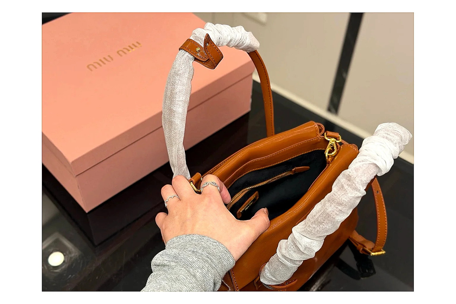 Prada Mini Top Handle Orange Brown Product Image thumbnail 5